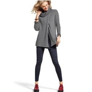 CABI sweater fergie knit turtleneck black white size XXS